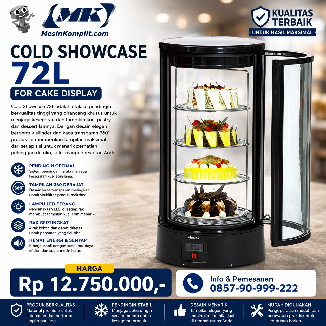 Display Showcase Kue 72L ...